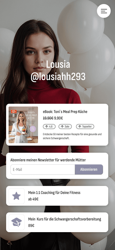 Mobile app interface